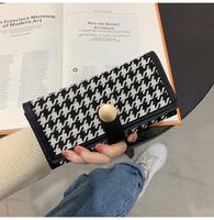 Women's Houndstooth Pu Leather Canvas Zipper Buckle Wallets main image 4