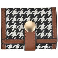 Women's Houndstooth Pu Leather Canvas Buckle Wallets main image 4