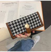 Women's Houndstooth Pu Leather Canvas Zipper Buckle Wallets sku image 2