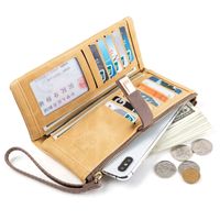 Women's Leaves Solid Color Pu Leather Zipper Buckle Wallets main image 4