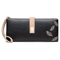 Women's Leaves Solid Color Pu Leather Zipper Buckle Wallets sku image 4