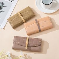 Women's Plaid Bow Knot Pu Leather Buckle Wallets main image 4