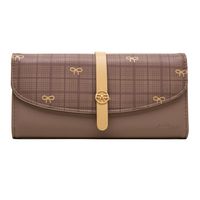 Frau Plaid Bogenknoten Pu-leder Schnalle Brieftaschen sku image 4