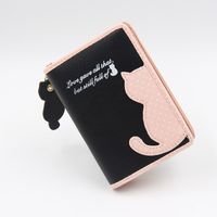 Women's Letter Cat Pu Leather Zipper Wallets sku image 1
