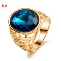 Fashion Simple Golden Agate Ladies Ring Accessories Personality Retro Ring Wholesale sku image 1