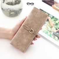 Women's Solid Color Pu Leather Buckle Card Holders sku image 1