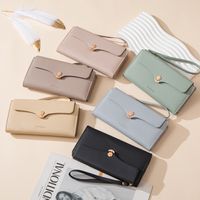 Women's Solid Color Pu Leather Zipper Buckle Wallets main image 6