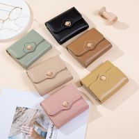 Women's Solid Color Flower Pu Leather Buckle Wallets main image 1