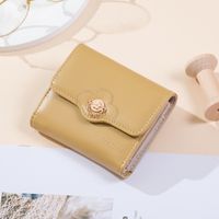 Women's Solid Color Flower Pu Leather Buckle Wallets main image 5