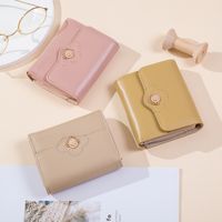 Women's Solid Color Flower Pu Leather Buckle Wallets main image 3