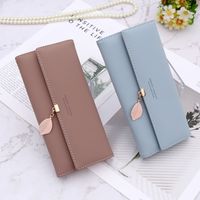 Women's Solid Color Pu Leather Zipper Wallets sku image 30