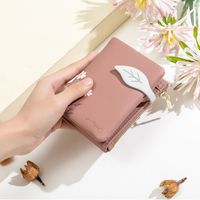 Factory Wholesale 2022 New Ladies' Purse Japanese And Korean Pu Soft Printed Buckle Simple Zipper Coin Purse Card Holder main image 2