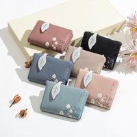 Factory Wholesale 2022 New Ladies' Purse Japanese And Korean Pu Soft Printed Buckle Simple Zipper Coin Purse Card Holder main image 6