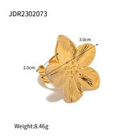 Retro Butterfly Stainless Steel Plating Rings 1 Piece sku image 1