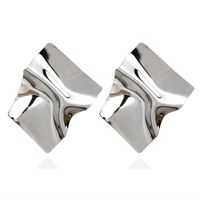 1 Pair Nordic Style British Style Geometric Solid Color Pleated Metal Alloy Ear Studs main image 3