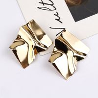 1 Pair Nordic Style British Style Geometric Solid Color Pleated Metal Alloy Ear Studs main image 1