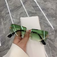 Einfacher Stil Farbverlauf Pc Quadrat Rahmenlos Sonnenbrille Der Frauen sku image 1