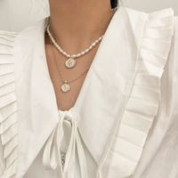 Elegant Rose Freshwater Pearl Copper Enamel Plating Gold Plated Pendant Necklace main image 2