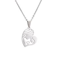Mama Human Heart Shape Stainless Steel Plating Pendant Necklace main image 6