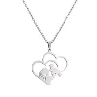 Mama Human Heart Shape Stainless Steel Plating Pendant Necklace main image 4