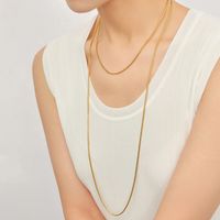 Stainless Steel 18K Gold Plated White Gold Plated Simple Style Plating Solid Color Layered Necklaces sku image 2
