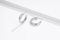 1 Pair Simple Style C Shape Plating Stainless Steel Ear Studs main image 1