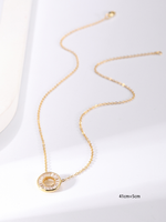 Classic Style Circle Copper 18k Gold Plated Zircon Pendant Necklace In Bulk main image 2