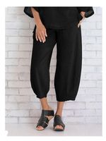 Women's Daily Simple Style Solid Color Ankle-length Wide Leg Pants main image 4