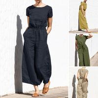 Women's Daily Basic Solid Color Ankle-length Patchwork Casual Pants main image 1