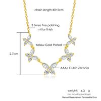 Sweet Butterfly Artificial Crystal Copper Plating Inlay Zircon Pendant Necklace main image 4