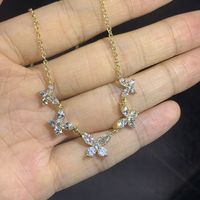 Sweet Butterfly Artificial Crystal Copper Plating Inlay Zircon Pendant Necklace main image 6