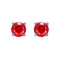 1 Pair Luxurious Solid Color Sterling Silver Inlay Diamond Ear Studs main image 4