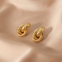 1 Pair Commute Geometric Plating Iron Earrings Ear Studs sku image 7