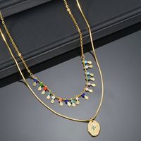 Copper 14K Gold Plated Simple Style Plating Star Earrings Anklet Necklace sku image 15