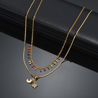 Copper 14K Gold Plated Simple Style Plating Star Earrings Anklet Necklace sku image 14