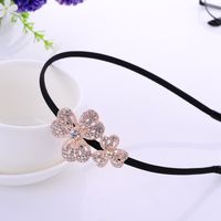 Sweet Crown Flower Butterfly Alloy Plating Inlay Rhinestones Pearl Hair Band main image 3