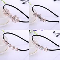 Sweet Crown Flower Butterfly Alloy Plating Inlay Rhinestones Pearl Hair Band main image 2
