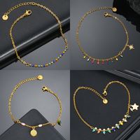 Copper 14K Gold Plated Simple Style Plating Star Earrings Anklet Necklace main image 6