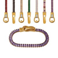 Wholesale Simple Style Solid Color Titanium Steel Zircon Bracelets main image 4