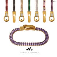 Wholesale Simple Style Solid Color Titanium Steel Zircon Bracelets main image 1