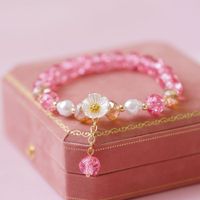 Sweet Flower Artificial Crystal Beaded Plating Women's Bracelets sku image 6