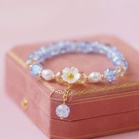 Sweet Flower Artificial Crystal Beaded Plating Women's Bracelets sku image 3