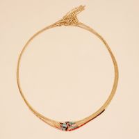 Retro Multicolor Glass Metal Beaded Women's Necklace main image 5