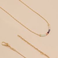 Retro Multicolor Glass Metal Beaded Women's Necklace sku image 14