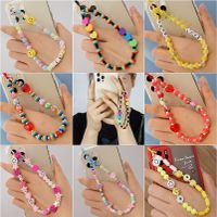 Ethnic Style Letter Heart Shape Smiley Face Soft Clay Mobile Phone Chain main image 1