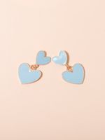 Sweet Heart Shape Alloy Women's Drop Earrings main image 3