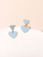 Sweet Heart Shape Alloy Women's Drop Earrings sku image 1