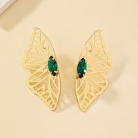 Retro Butterfly Alloy Plating Inlay Gem Women's Ear Studs main image 8