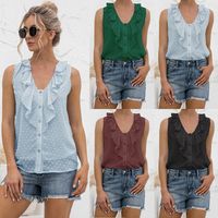 Women's Vest Sleeveless Blouses Patchwork Casual Solid Color main image 1