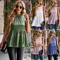 Women's Sleeveless Blouses Simple Style Solid Color main image 2
